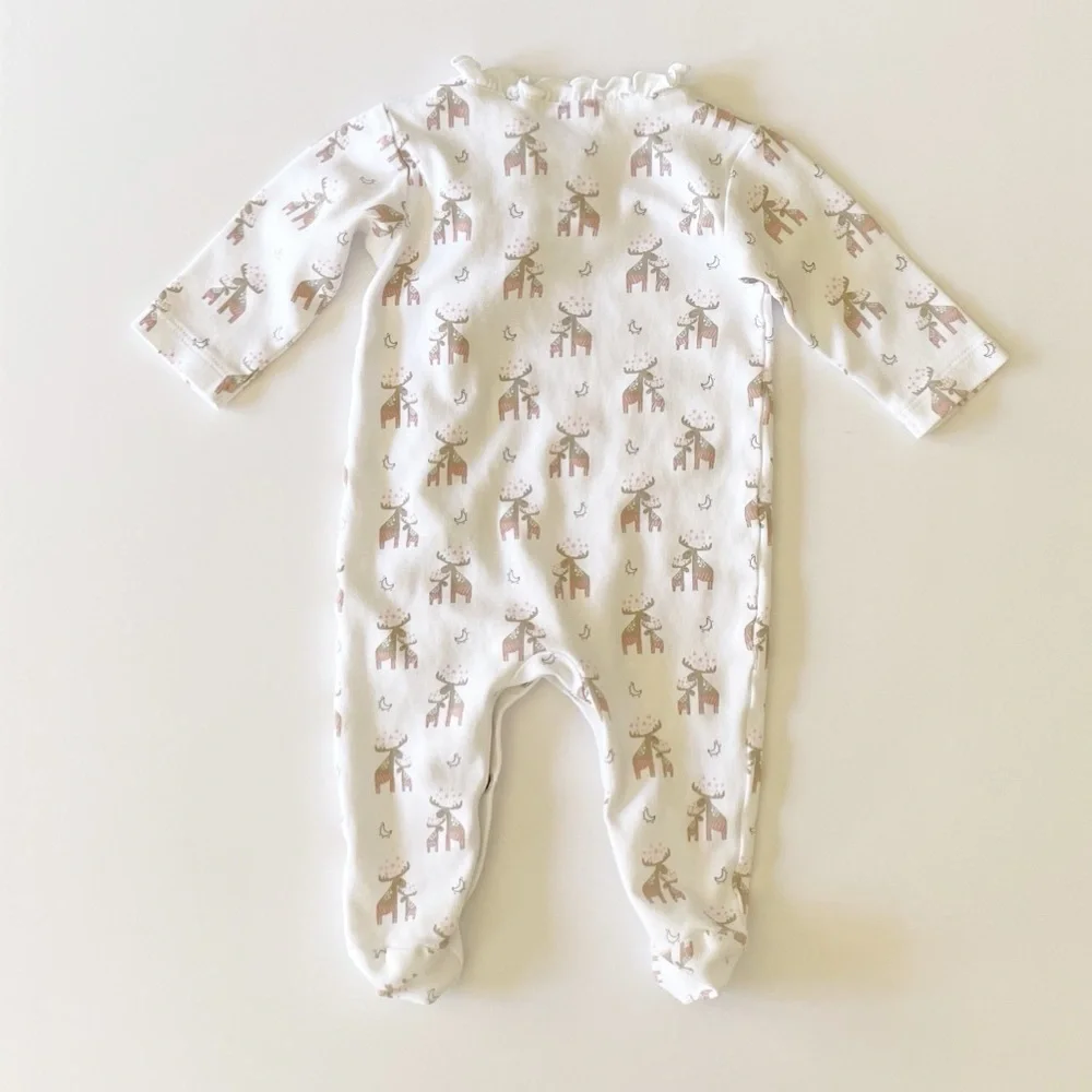 Feather Baby 3-6M Ruffle Kimono Footie